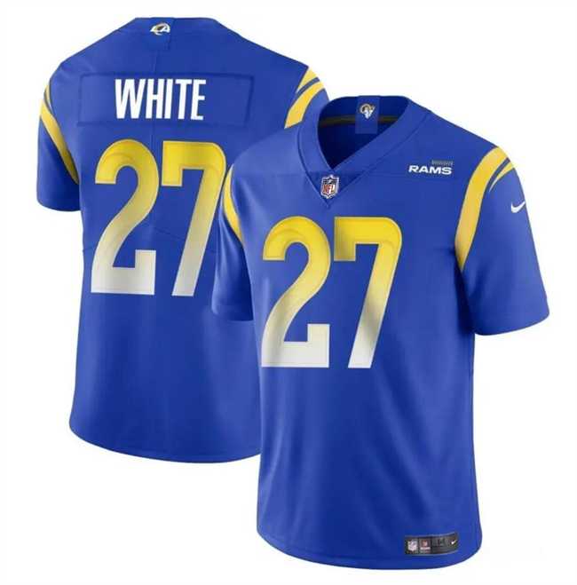 Men & Women & Youth Los Angeles Rams #27 TreDavious White Blue Vapor Untouchable Football Stitched Jersey